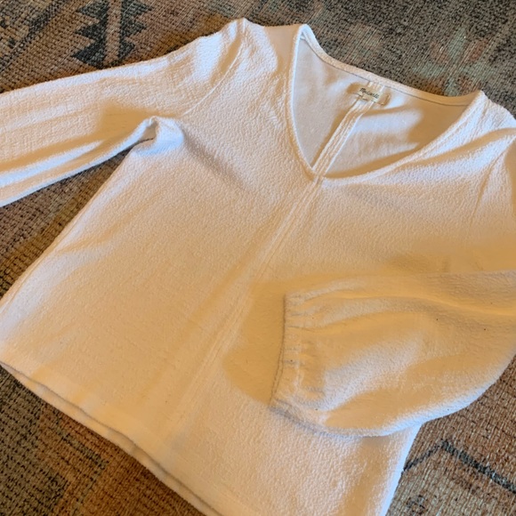 Madewell textured top. White. Size small - Picture 2 of 4